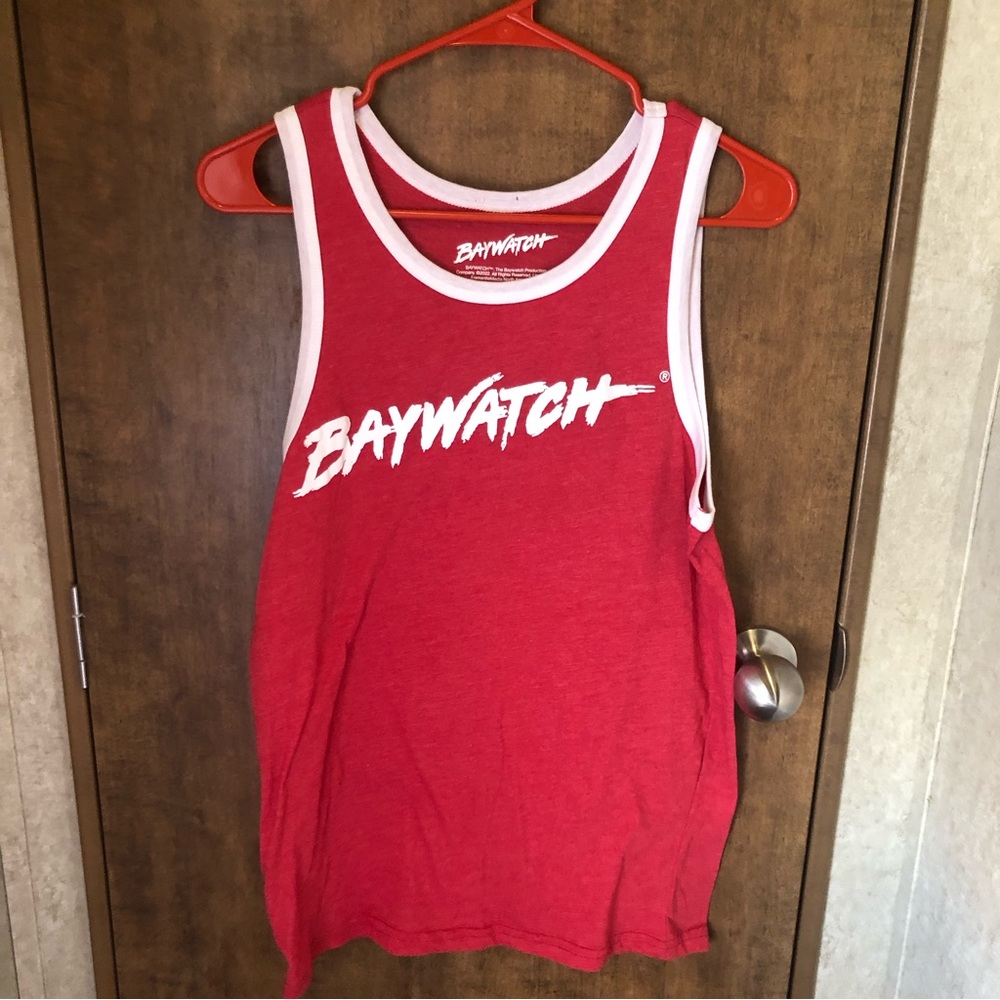 NWOT Baywatch Tank Top Red & White Lifeguard Malibu Beach Patrol Size Small